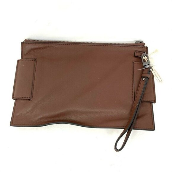 NEW Etienne Aigner Womens Adeline Wristlet Wallet Brown Leather Zipper One Size - Picture 2 of 7